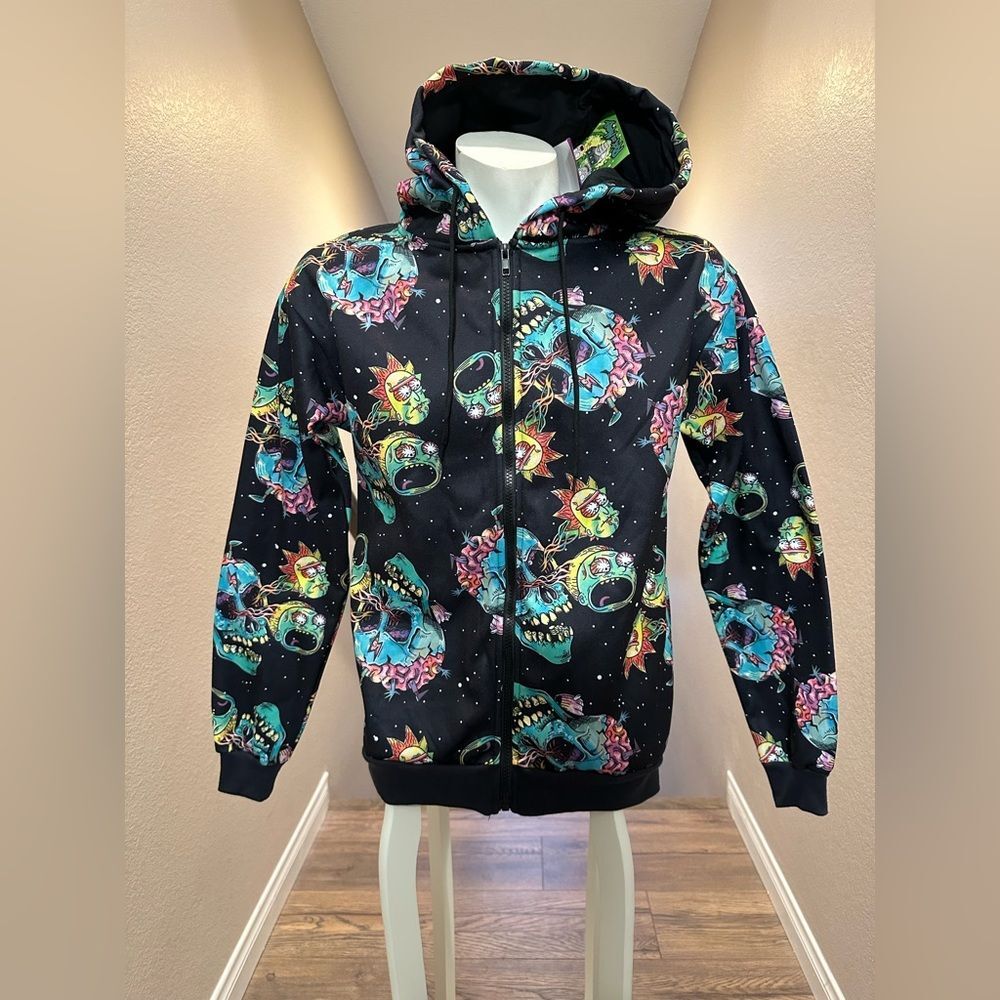 Rick and Morty Monsters Youth S Zip-up Hoodie NWT